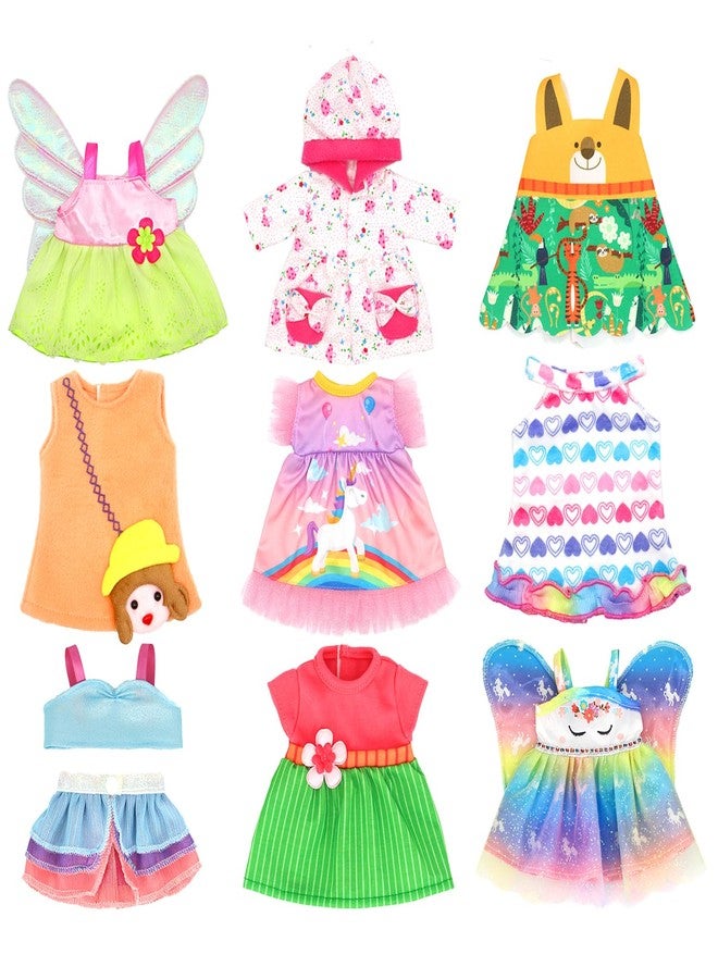 UNICORN ELEMENT 9 Pcs Alive Baby Girl Doll Clothes for 10-12 Inch Girl Dolls，12 Inch Alive Baby Doll Clothes Accessories Dress Outfits，Best Gift for Kids（No Dolls） - Image 1